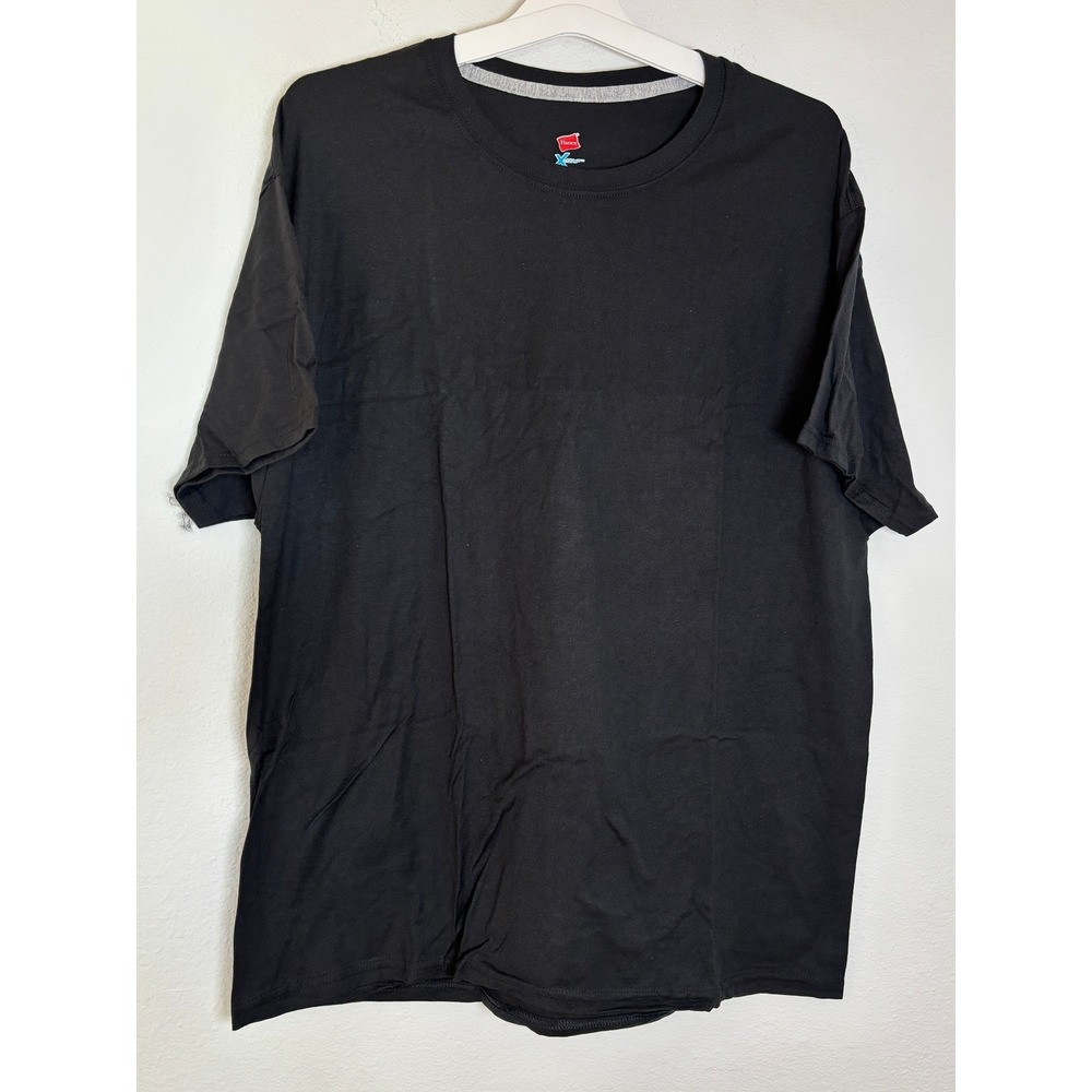 Hanes X-Temp Mens XL Black Short Sleeve Performance T-Shirt Cotton Blend